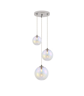Newstead 31cm Round Pendant 3 x G9 Polished Chrome/Iridescent-1