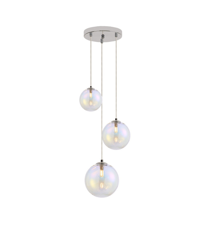 Newstead 31cm Round Pendant 3 x G9 Polished Chrome/Iridescent-1