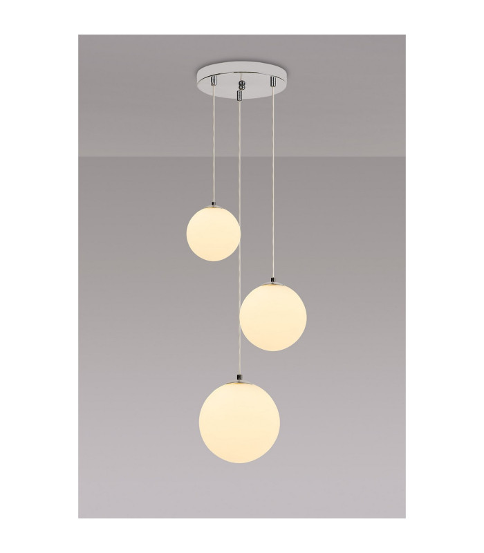 Newstead 31cm Round Pendant 3 x G9 Polished Chrome/Opal-3