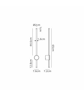 Millbrook 65cm Wall Lamp 12W LED 3000K 1100lm IP54 Dark Brown -2