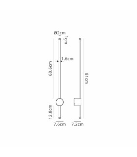 Millbrook 81cm Wall Lamp 14W LED 3000K 1400lm IP54 Dark Brown -2