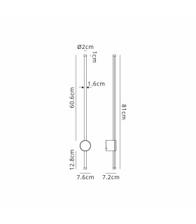 Millbrook 81cm Wall Lamp 14W LED 3000K 1400lm IP54 Sand Gold -2