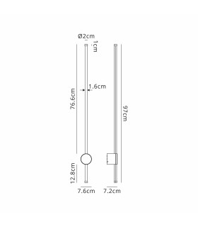Millbrook 97cm Wall Lamp 20W LED 3000K 2000lm IP54 Dark Brown -2