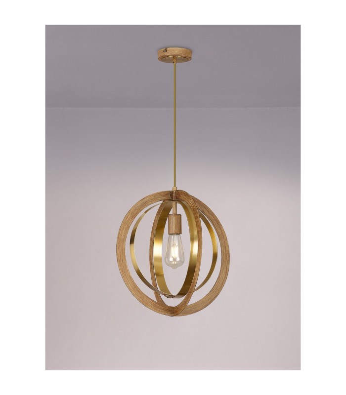 Bethany 40cm Pendant 1 x E27 Dark Oak/Antique Bronze-3