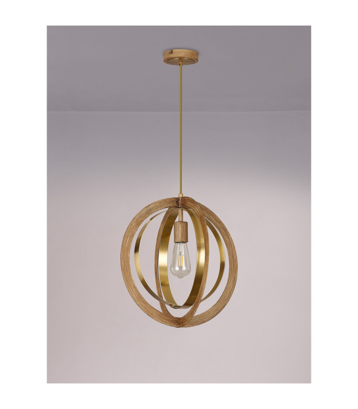 Bethany 40cm Pendant 1 x E27 Dark Oak/Antique Bronze-12