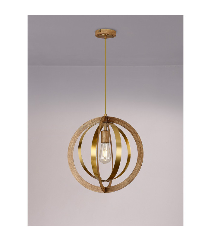 Bethany 40cm Pendant 1 x E27 Dark Oak/Antique Bronze-13
