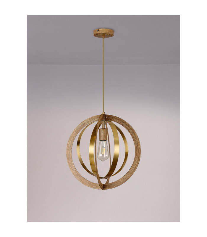 Bethany 40cm Pendant 1 x E27 Dark Oak/Antique Bronze-14