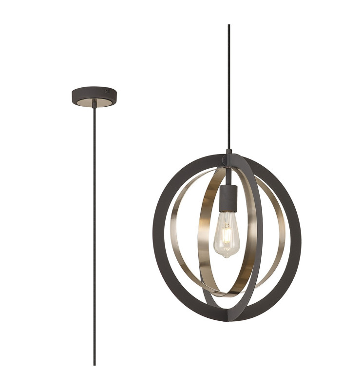 Bethany 40cm Pendant 1 x E27 Graphite/Satin Nickel-1