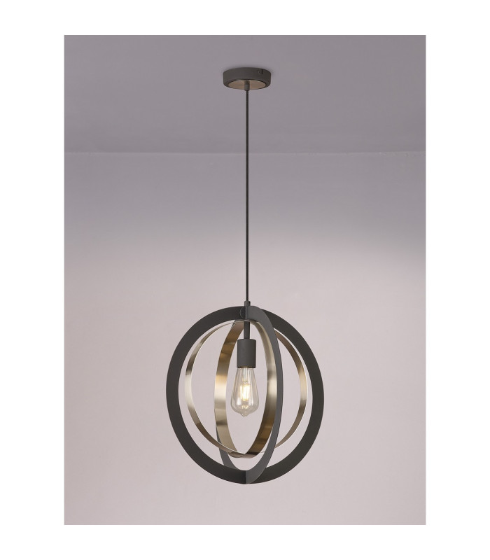 Bethany 40cm Pendant 1 x E27 Graphite/Satin Nickel-3