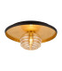 Hawley 36cm Flush Ceiling/Wall Light 1 Light G9 Gold Leaf/Coffee/Amber Rippled Glass Shade-1