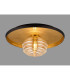 Hawley 36cm Flush Ceiling/Wall Light 1 Light G9 Gold Leaf/Coffee/Amber Rippled Glass Shade-3