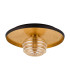 Hawley 36cm Flush Ceiling/Wall Light 1 Light G9 Gold Leaf/Coffee/Amber Rippled Glass Shade-4