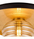 Hawley 36cm Flush Ceiling/Wall Light 1 Light G9 Gold Leaf/Coffee/Amber Rippled Glass Shade-5