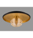 Hawley 36cm Flush Ceiling/Wall Light 1 Light G9 Gold Leaf/Coffee/Amber Rippled Glass Shade-8