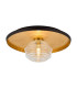 Hawley 36cm Flush Ceiling/Wall Light 1 Light G9 Gold Leaf/Coffee/Clear Rippled Glass Shade-1