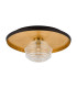 Hawley 36cm Flush Ceiling/Wall Light 1 Light G9 Gold Leaf/Coffee/Clear Rippled Glass Shade-4