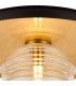 Hawley 36cm Flush Ceiling/Wall Light 1 Light G9 Gold Leaf/Coffee/Clear Rippled Glass Shade-5