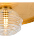 Hawley 36cm Flush Ceiling/Wall Light 1 Light G9 Gold Leaf/Coffee/Clear Rippled Glass Shade-7