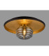 Hawley 36cm Flush Ceiling/Wall Light 1 Light G9 Gold Leaf/Coffee/Smoke Rippled Glass Shade-3