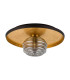 Hawley 36cm Flush Ceiling/Wall Light 1 Light G9 Gold Leaf/Coffee/Smoke Rippled Glass Shade-4