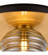 Hawley 36cm Flush Ceiling/Wall Light 1 Light G9 Gold Leaf/Coffee/Smoke Rippled Glass Shade-5