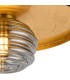 Hawley 36cm Flush Ceiling/Wall Light 1 Light G9 Gold Leaf/Coffee/Smoke Rippled Glass Shade-7