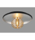 Hawley 36cm Flush Ceiling/Wall Light 1 Light G9 Silver Leaf/Anthracite/Amber Rippled Glass Shade-3