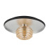 Hawley 36cm Flush Ceiling/Wall Light 1 Light G9 Silver Leaf/Anthracite/Amber Rippled Glass Shade-4