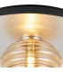 Hawley 36cm Flush Ceiling/Wall Light 1 Light G9 Silver Leaf/Anthracite/Amber Rippled Glass Shade-5