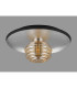 Hawley 36cm Flush Ceiling/Wall Light 1 Light G9 Silver Leaf/Anthracite/Amber Rippled Glass Shade-8