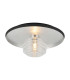 Hawley 36cm Flush Ceiling/Wall Light 1 Light G9 Silver Leaf/Coffee/Clear Rippled Glass Shade-1