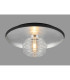 Hawley 36cm Flush Ceiling/Wall Light 1 Light G9 Silver Leaf/Coffee/Clear Rippled Glass Shade-3