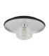 Hawley 36cm Flush Ceiling/Wall Light 1 Light G9 Silver Leaf/Coffee/Clear Rippled Glass Shade-4