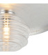 Hawley 36cm Flush Ceiling/Wall Light 1 Light G9 Silver Leaf/Coffee/Clear Rippled Glass Shade-7