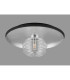 Hawley 36cm Flush Ceiling/Wall Light 1 Light G9 Silver Leaf/Coffee/Clear Rippled Glass Shade-8
