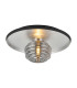 Hawley 36cm Flush Ceiling/Wall Light 1 Light G9 Silver Leaf/Coffee/Smoke Rippled Glass Shade-1