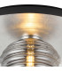 Hawley 36cm Flush Ceiling/Wall Light 1 Light G9 Silver Leaf/Coffee/Smoke Rippled Glass Shade-5