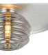 Hawley 36cm Flush Ceiling/Wall Light 1 Light G9 Silver Leaf/Coffee/Smoke Rippled Glass Shade-7