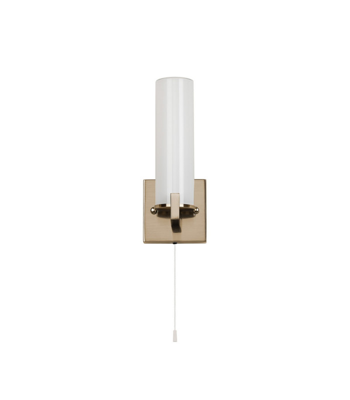 Ellenville Pull Switch Wall Light 1 Light E14 IP44 Antique Brass/Opal Glass-9