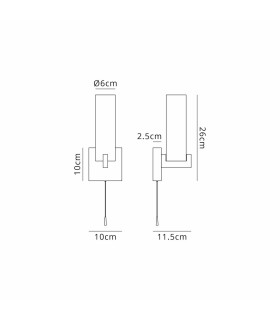 Ellenville Pull Switch Wall Light 1 Light E14 IP44 Bronze/Opal Glass-2
