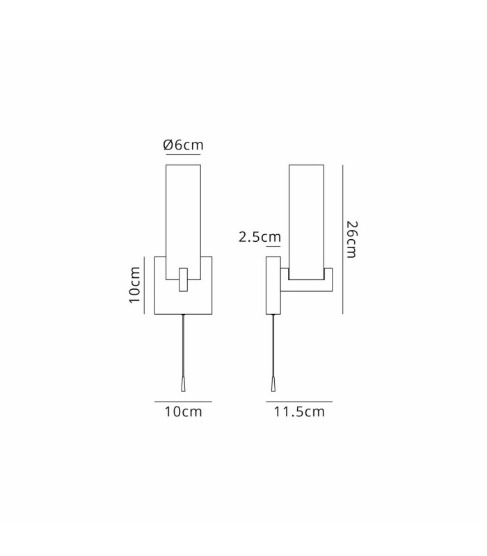 Ellenville Pull Switch Wall Light 1 Light E14 IP44 Bronze/Opal Glass-2