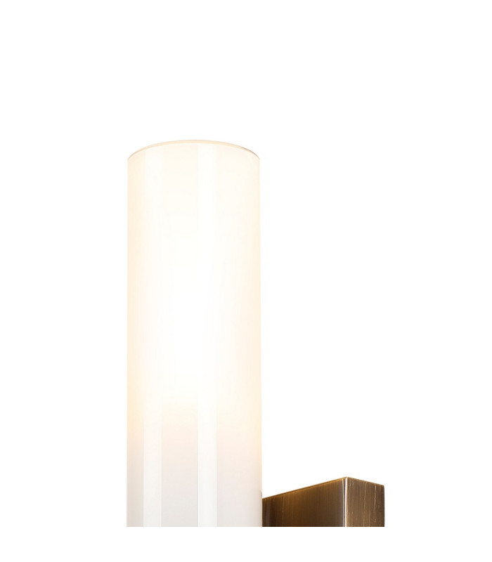 Ellenville Pull Switch Wall Light 1 Light E14 IP44 Bronze/Opal Glass-6