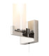 Ellenville Pull Switch Wall Light 1 Light E14 IP44 Polished Nickel/Opal Glass-8