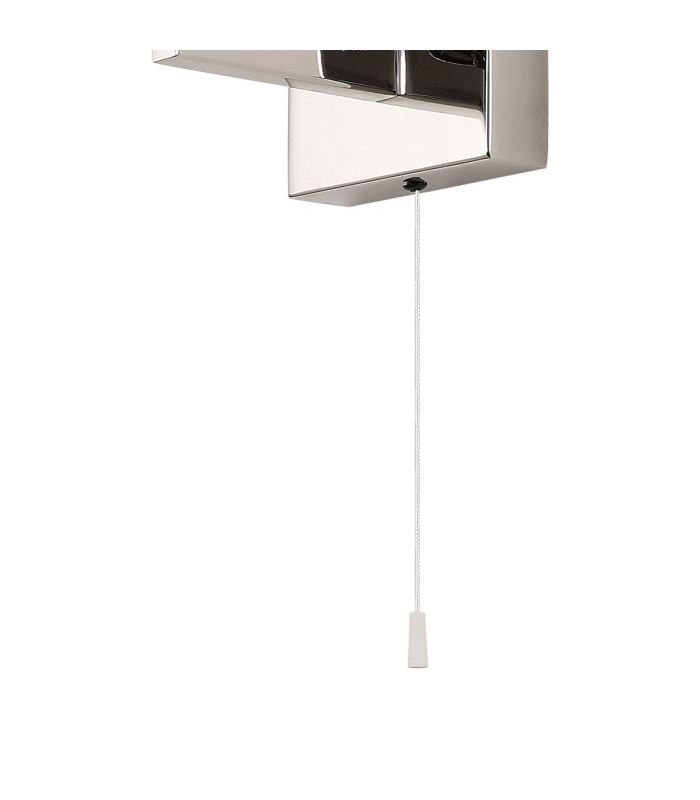 Ellenville Pull Switch Wall Light 1 Light E14 IP44 Polished Nickel/Opal Glass-9