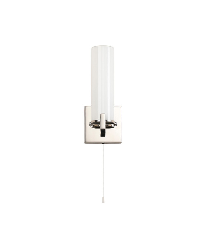 Ellenville Pull Switch Wall Light 1 Light E14 IP44 Polished Nickel/Opal Glass-10