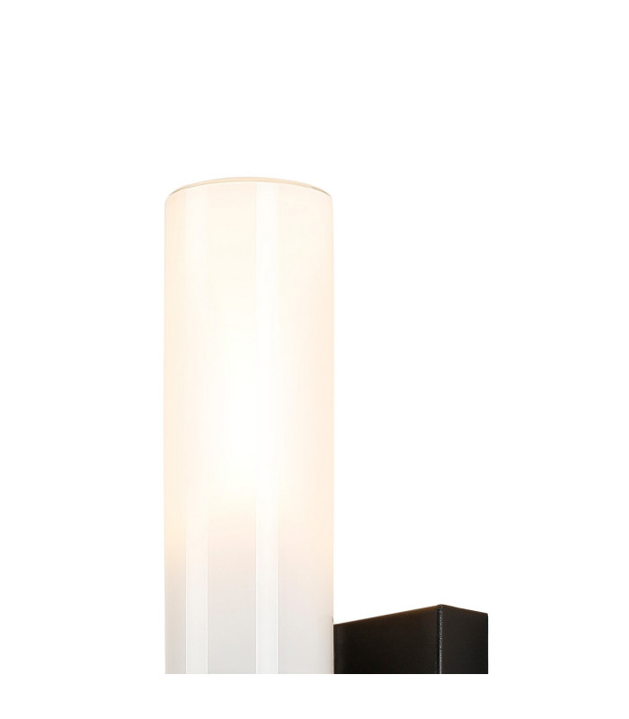 Ellenville Pull Switch Wall Light 1 Light E14 IP44 Satin Black/Opal Glass-6
