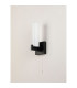 Ellenville Pull Switch Wall Light 1 Light E14 IP44 Satin Black/Opal Glass-10