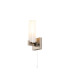 Ellenville Pull Switch Wall Light 1 Light E14 IP44 Satin Nickel/Opal Glass-1