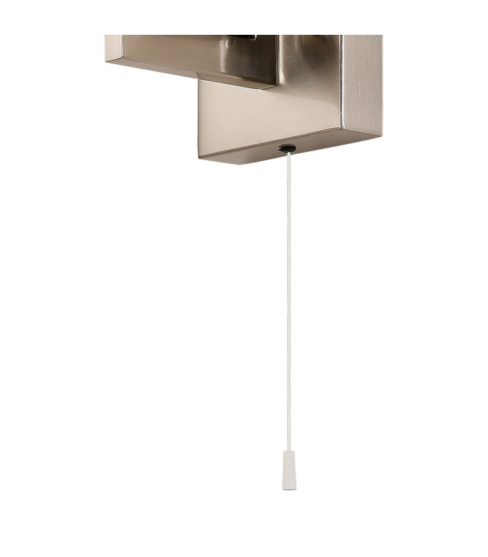 Ellenville Pull Switch Wall Light 1 Light E14 IP44 Satin Nickel/Opal Glass-8