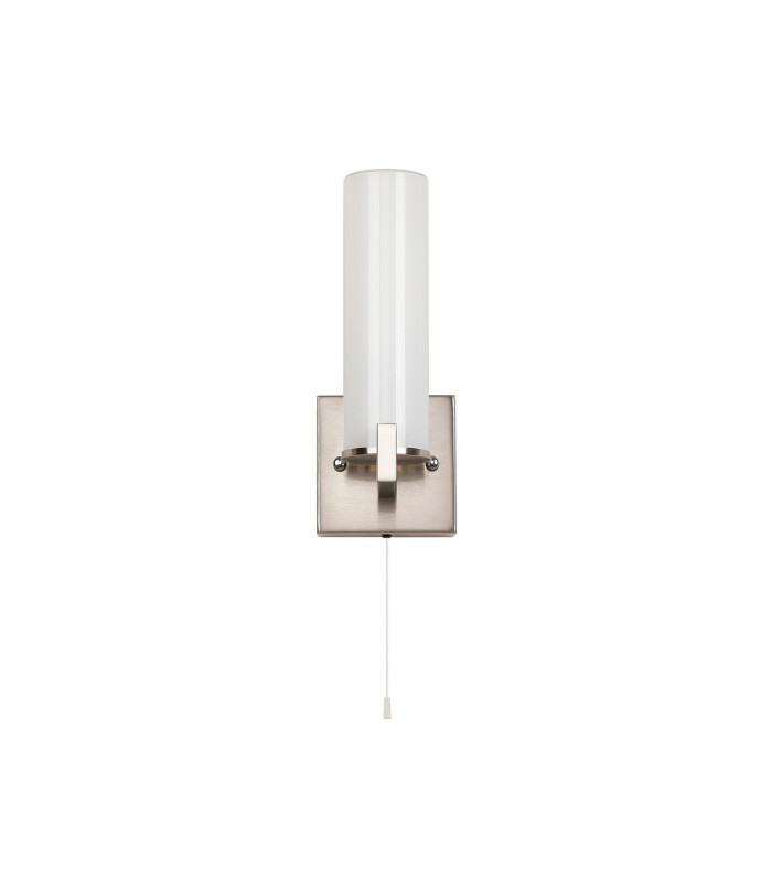 Ellenville Pull Switch Wall Light 1 Light E14 IP44 Satin Nickel/Opal Glass-9